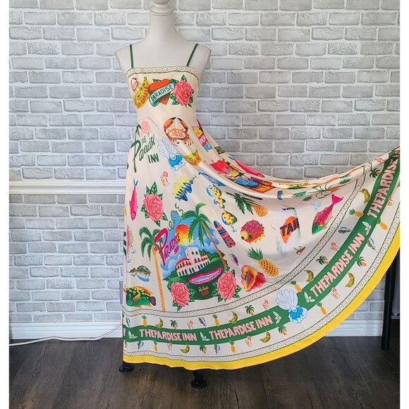 None Dresses & Skirts - Boutique Beach Maxi Dress Women XL NEW Beach Resort Abstract Artsy Whimsical